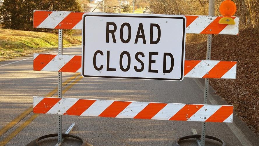 Road closed sign